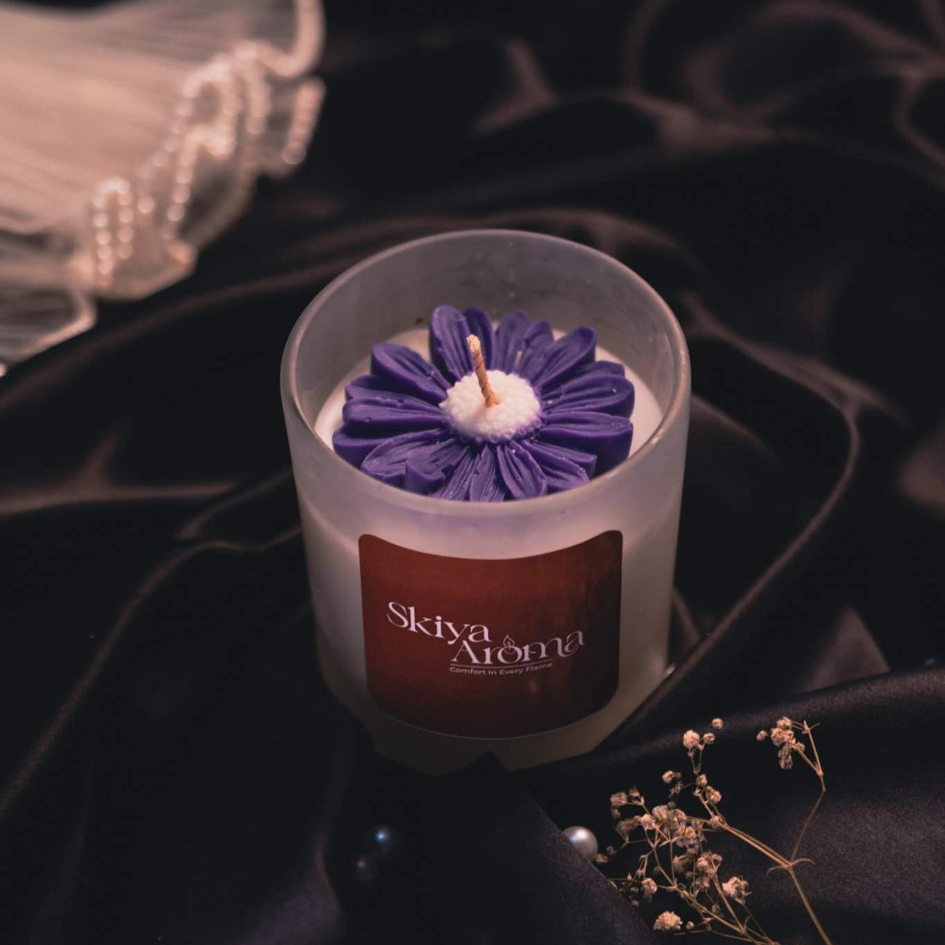 Daisy Jar Flower Candle 