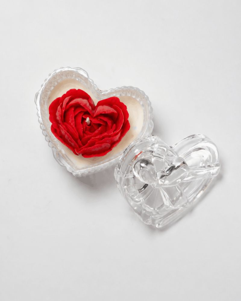 Heart Rose candle