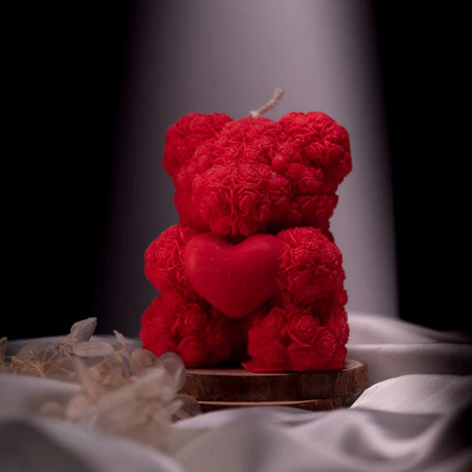 Heart Teddy Candle