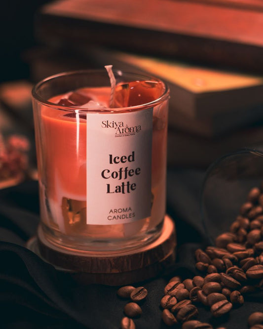 iced coffe latte candle